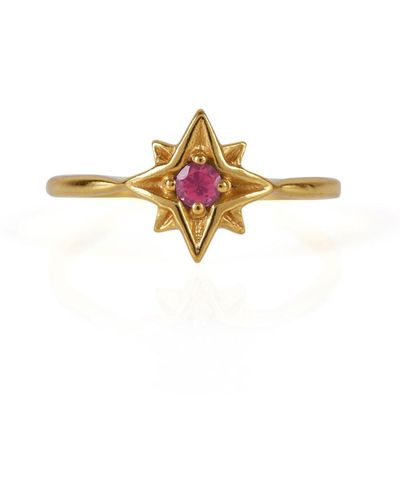 Charlotte's Web Jewellery Guiding North Star Vermeil Ring - Metallic