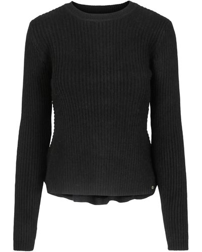 tirillm "aldine" Rib Knitted A-line Cashmere Pullover - Black