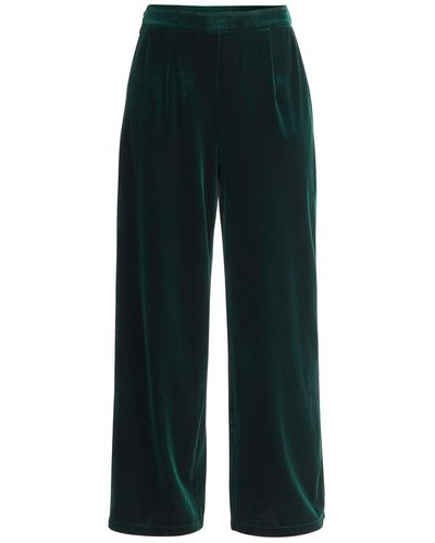 Paisie High Waist Velvet Pants In Dark - Green