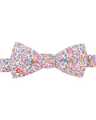 LE COLONEL Pink Blue Katie & Millie Bow Tie - Red