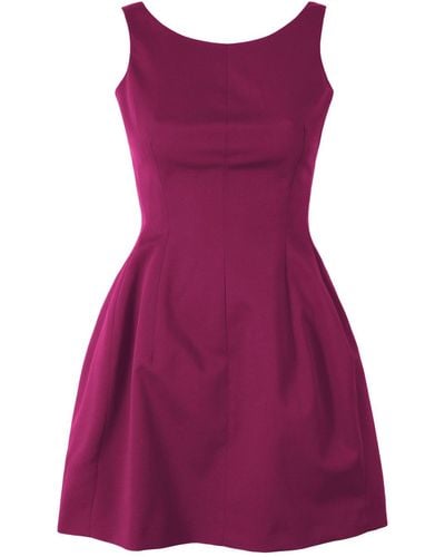 VIKIGLOW Jeanne Magenta Mini A Line Slevelles Dress - Purple