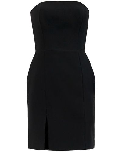 Nomi Fame Eva Strapless Front Slit Corset Mini Dress - Black