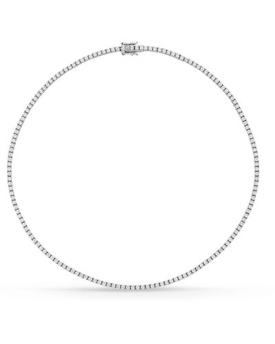 SALLY SKOUFIS Flirtation Necklace With Made White Diamonds In Sterling Silver - Metallic