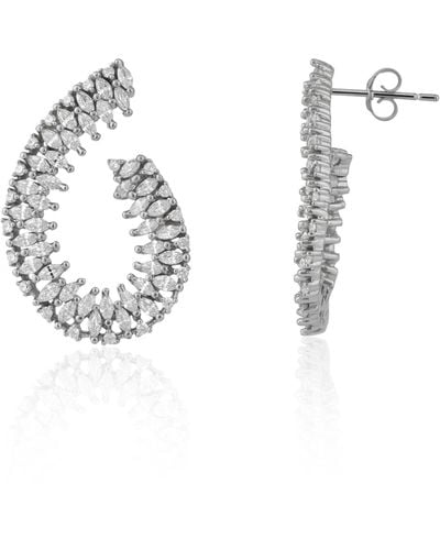 Spero London Chunky Spiral Helix Sterling Earring - Metallic