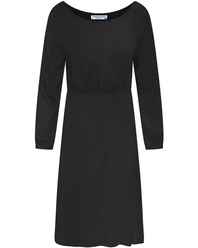 Haris Cotton Pure Viscose Long Sleeved Midi Dress - Black