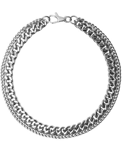 Other Dual Choker Chain Necklace - Metallic