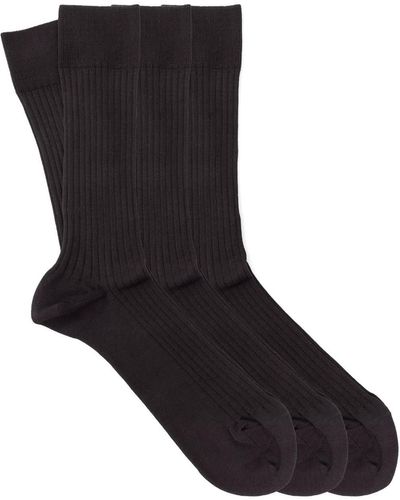 Dalgado 3-pack Scottish Lisle Cotton Socks José - Black