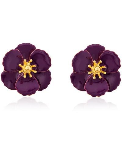 Milou Jewelry Purple Blossom Flower Earrings