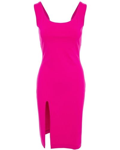 ROSERRY Madison Jersey Midi Dress In Fuchsia - Pink