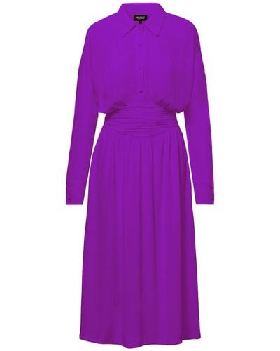BLUZAT Purple Midi Dress With Corset