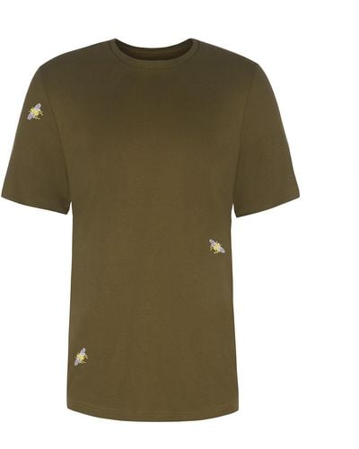 INGMARSON Bee Embroidered T-shirt Khaki - Green