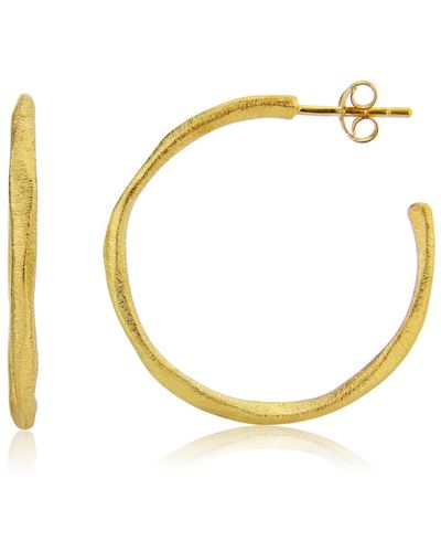 Auree Yellow Gold Plated Olivera Large Hoop Earrings - Metallic