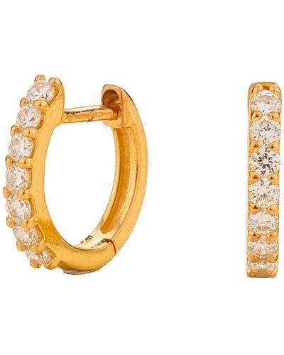 Juvetti Stacy huggie Earrings In Diamond Set In Gold - Metallic