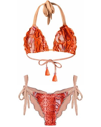 ELIN RITTER IBIZA Ibiza Tangerine Animal Print Bikini Georgia Estelle Cala Bonita Orange - Red