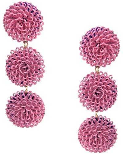 Pats Jewelry Pink Pompom Earrings