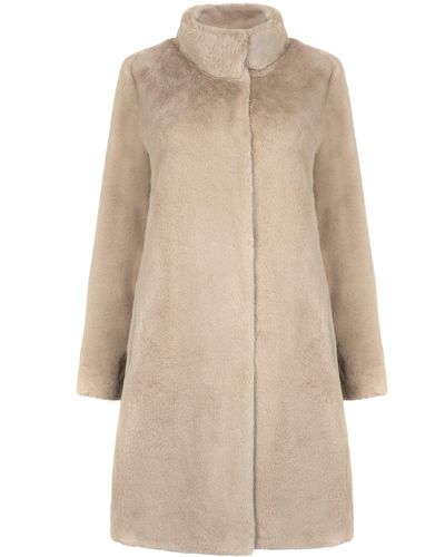 ISSY LONDON Neutrals Bette Lighterweight Faux Fur Coat Camel - Natural
