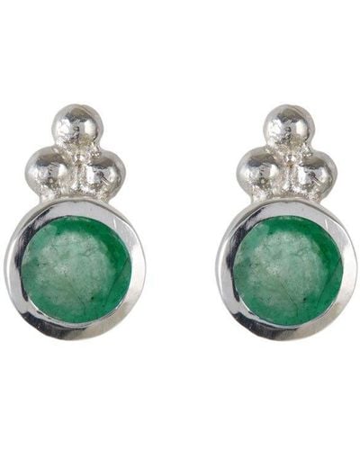 Charlotte's Web Jewellery Holi Jewel Silver Stud Earrings - Green