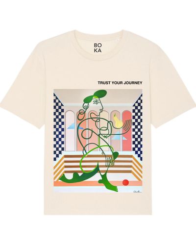 Boutique Kaotique Neutrals Trust Your Journey 2 Organic Cotton T-shirt. - White