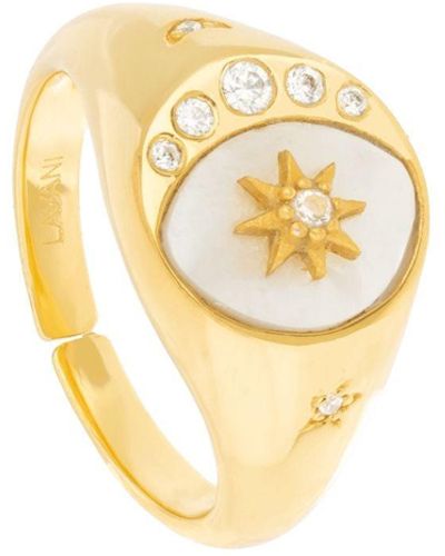 Lavani Jewels Goldplated Signet Celestial Ring - Multicolor