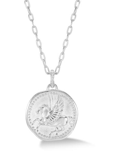 Dower & Hall Pegasus Overcome And Thrive Talisman Necklace In - Metallic