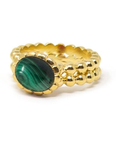 Vintouch Italy Malachite Beady Band Ring - Green
