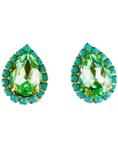 The Pink Reef Pear Stud In Light - Green