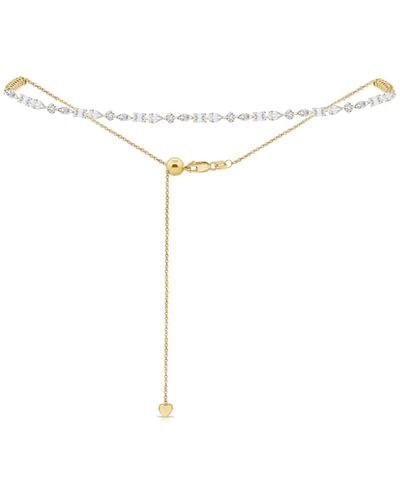 770 Fine Jewelry Multishape Halfway Adjustable Bolo Tennis Chocker - White