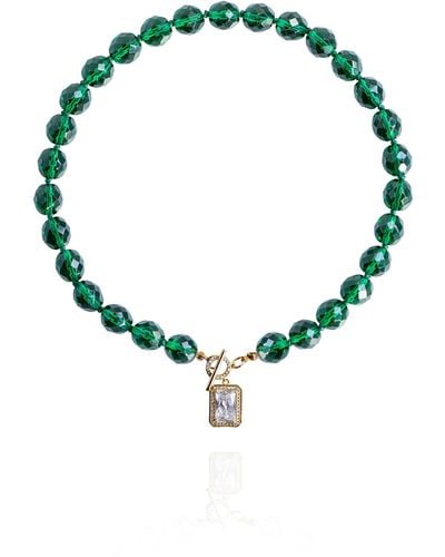 Saule Label Leni Necklace In Emerald - Green