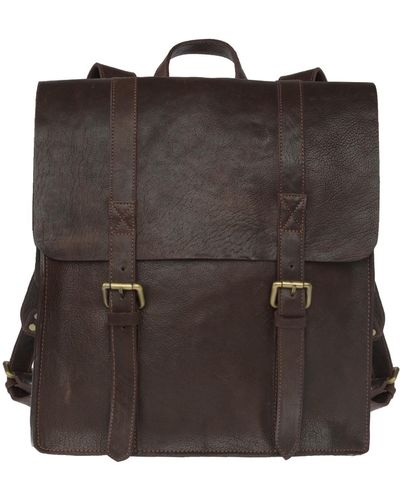 VIDA VIDA Wandering Soul Dark Leather Backpack - Brown