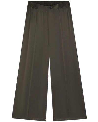 The Summer Edit Lexi Sports Luxe Silk Pants - Gray