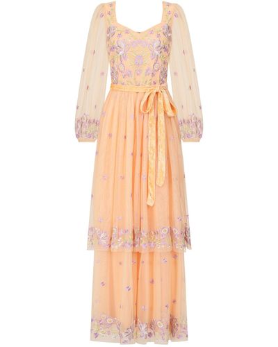 Frock and Frill Mayuri Floral Embroidered Maxi Dress - Multicolour
