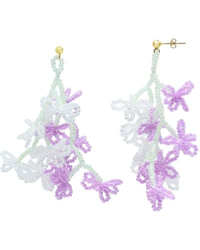 Ninemoo Cherry Blossom Cascade Earrings - Multicolour