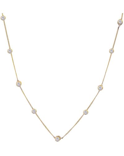 Lily Flo Jewellery Diamond Station Necklace - Metallic