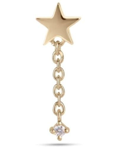 Zohreh V. Jewellery Star & Diamond Chain Stud Earring 9k - Metallic
