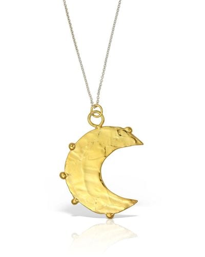 Madeleine The Moon Gold Plated Pendant Necklace - Metallic