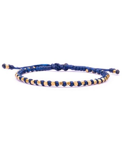 Harbour UK Bracelets Minimal Brass And Rope Bracelet For - Blue