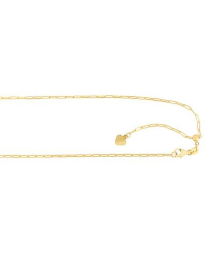 770 Fine Jewelry Adjustable 1.5mm Paper Clip Necklace - Metallic