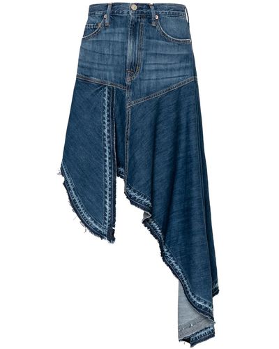 NOEND Mandy Asymmetrical Denim Skirt In Houston - Blue