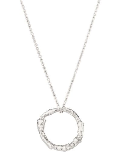 Posh Totty Designs Sterling Silver Medium Twig Hoop Necklace - Metallic