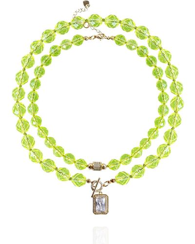 Saule Label Leni Necklace Set In Lime - Yellow