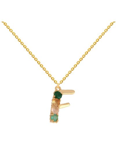 Lavani Jewels Multicolored Initial "f" Necklace - Metallic