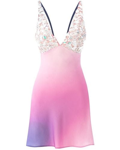 Fickle Hearts Siren Mini Satin And Sequin Party Dress - Pink