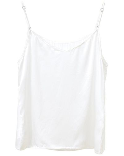 Soft Strokes Silk Pure Mulberry Silk Camisole With Adjustable Straps - White
