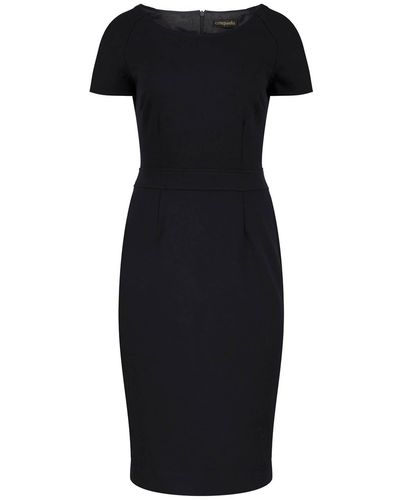 Conquista Fitted Cap Sleeve Dress Punto - Black