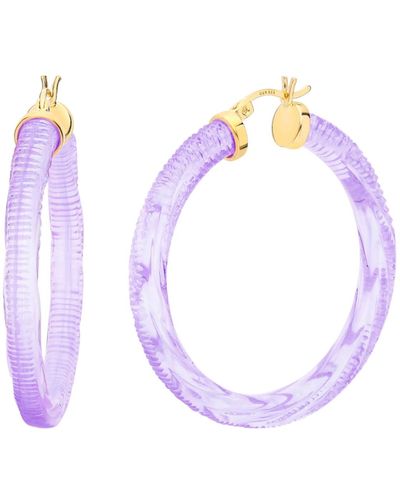 Gold & Honey Instyle Hoop Earrings In Purple - Multicolor
