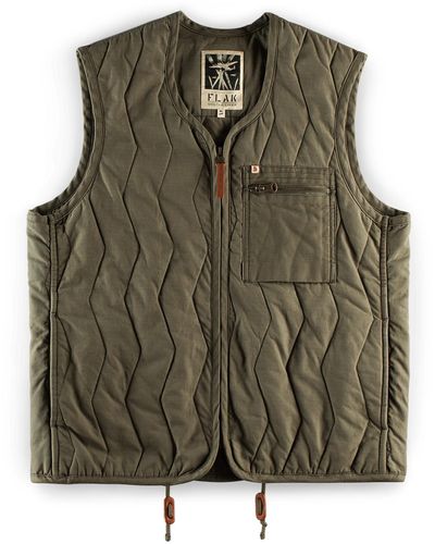 &SONS Trading Co &sons Flak Quilted Gilet - Green