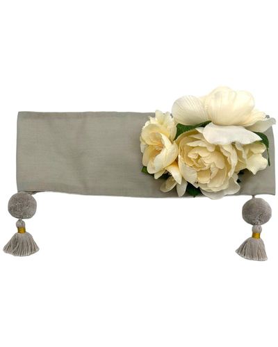 Julia Clancey Floral Bloom Tassel Band - Gray