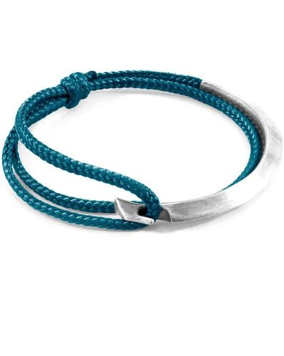 Anchor and Crew Ocean Hove Silver & Rope Bracelet - Blue