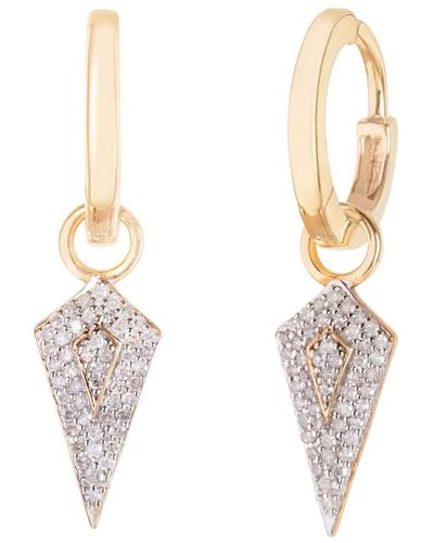 Zohreh V. Jewellery Diamond Rhombus Hoop Earrings 9k - Metallic
