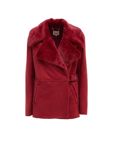Julia Allert Double Faced Shearling Coat - Red